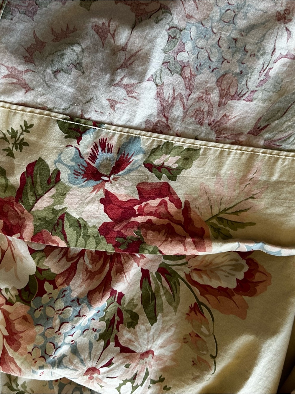 Vintage Ralph Lauren 'floral river sand' full/double flat sheet COTTAGECORE - Picture 9 of 11